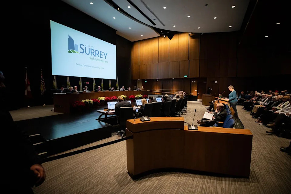 Surrey's City Council Finance Committee holds a public meeting to consider the Draft Five Year (2020 - 2024) Financial Plans in the Council Chambers at City Hall in Surrey on Monday, December 2, 2019. (Maggie MacPherson/CBC)