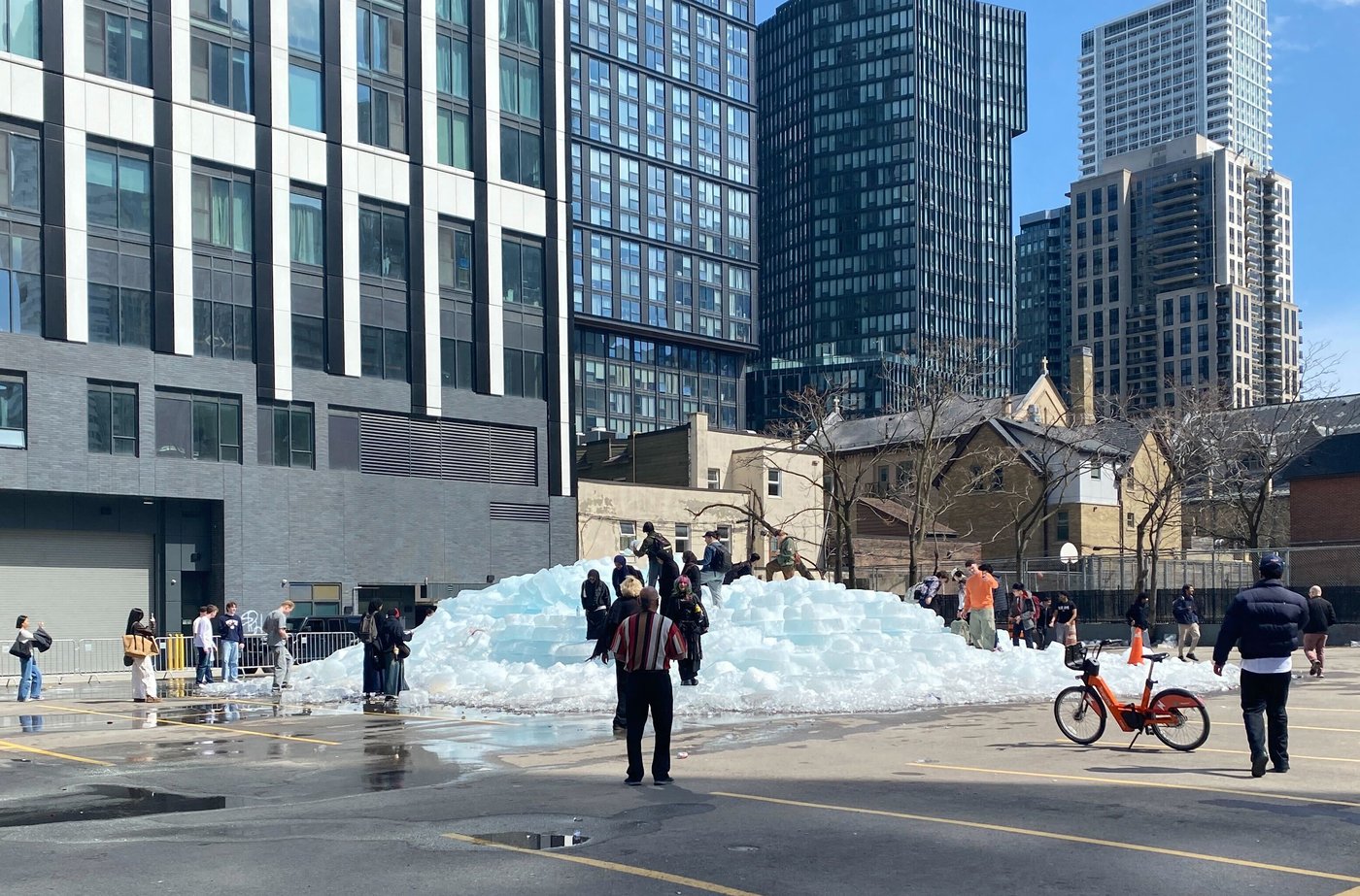 Police ask people enjoying remnants of Drake's 'Iceman' tower to be careful