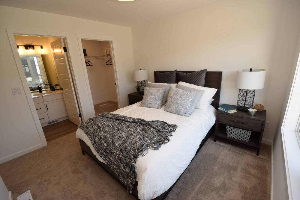 TODD LEWYS / FREE PRESS
Primary bedrooms in both condo models are very private and come with a walk-in closet and three-piece ensuite.
