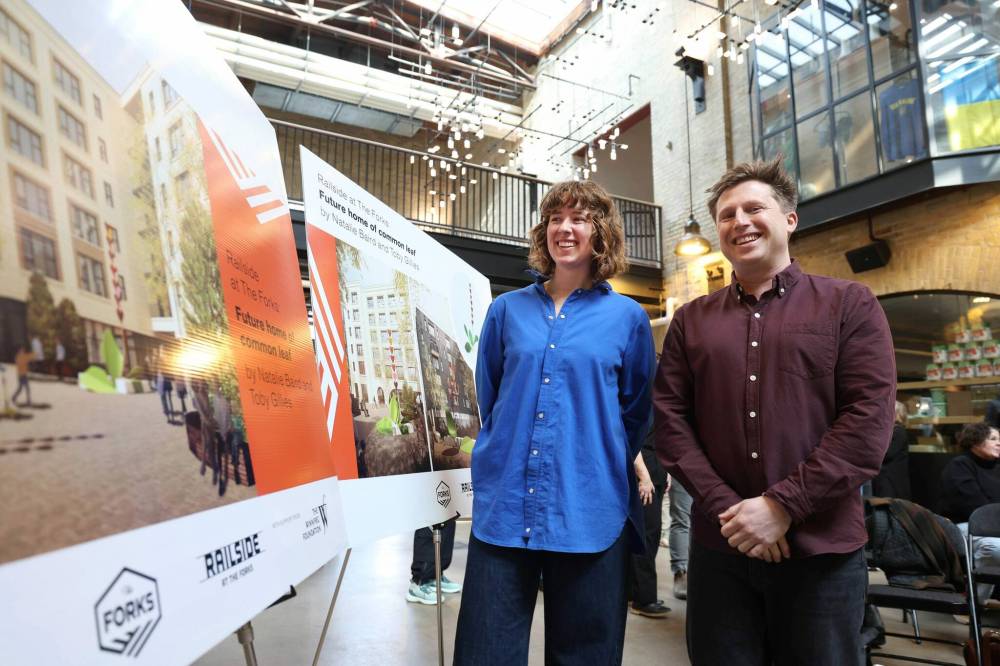 RUTH BONNEVILLE / FREE PRESS
Artists Natalie Baird and Toby Gillies have been selected to create the second piece of public art for Railside at The Forks.