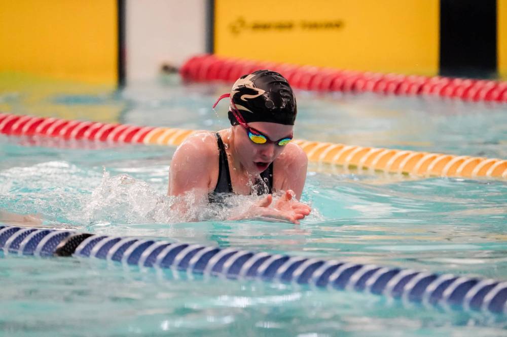 Supplied
Avielle Toews broke records in the 50-metre breaststroke and 200m breaststroke.