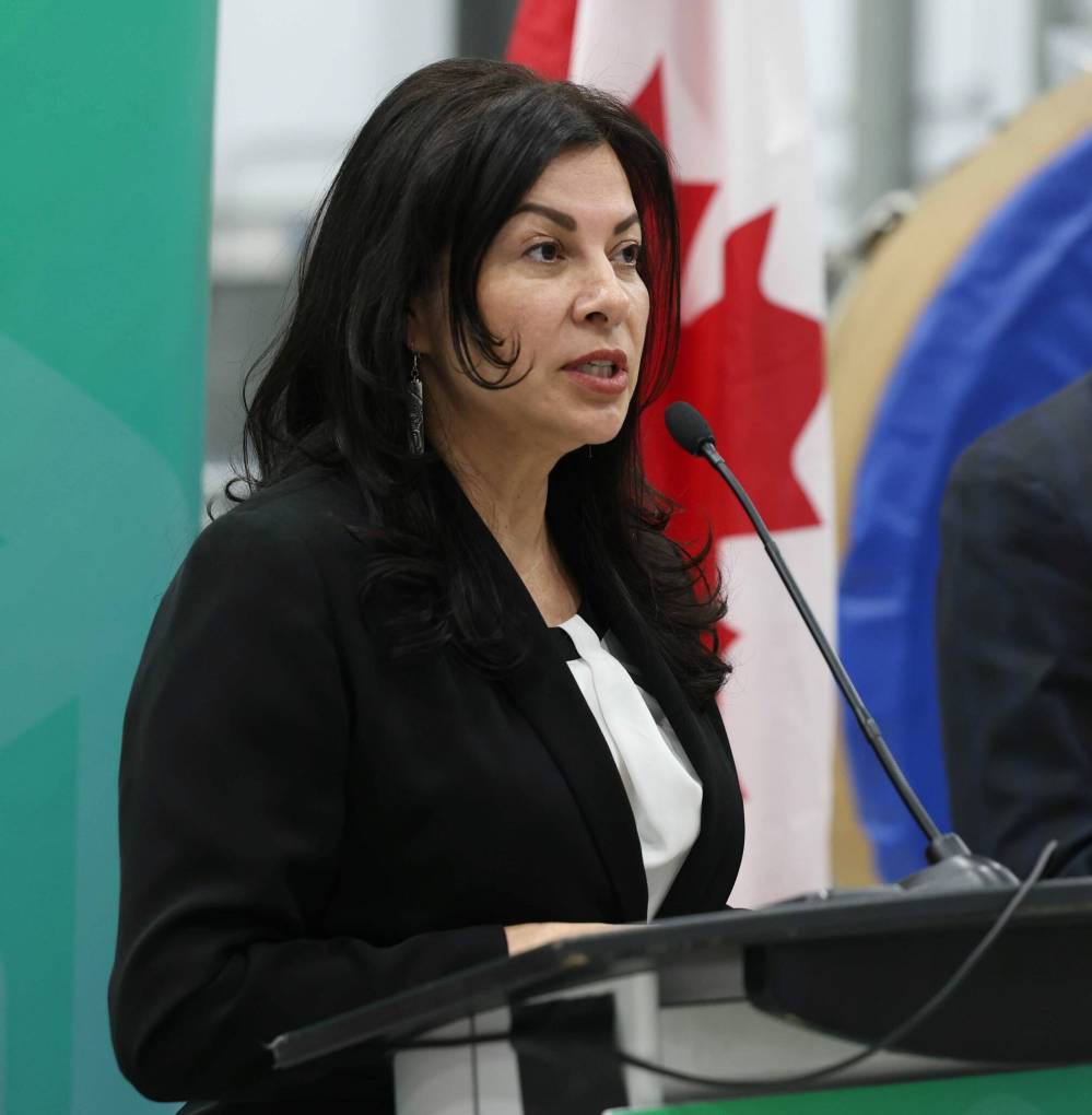Ruth Bonneville / Free Press
Northern and Arctic Affairs Minister Rebecca Chartrand announces federal government investments in the three Winnipeg-based companies.