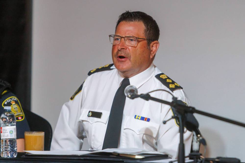 MIKE DEAL / FREE PRESS FILES
“When our call volumes are high, we want to be able to respond to those lower priorities,” Police Chief Gene Bowers says.