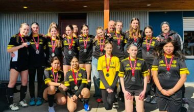 The Cowichan Valley  Soccer Association's U15/16 Div 3 Girls took silver in shootouts at the District Cup on March 7. (Courtesy of CVSA)