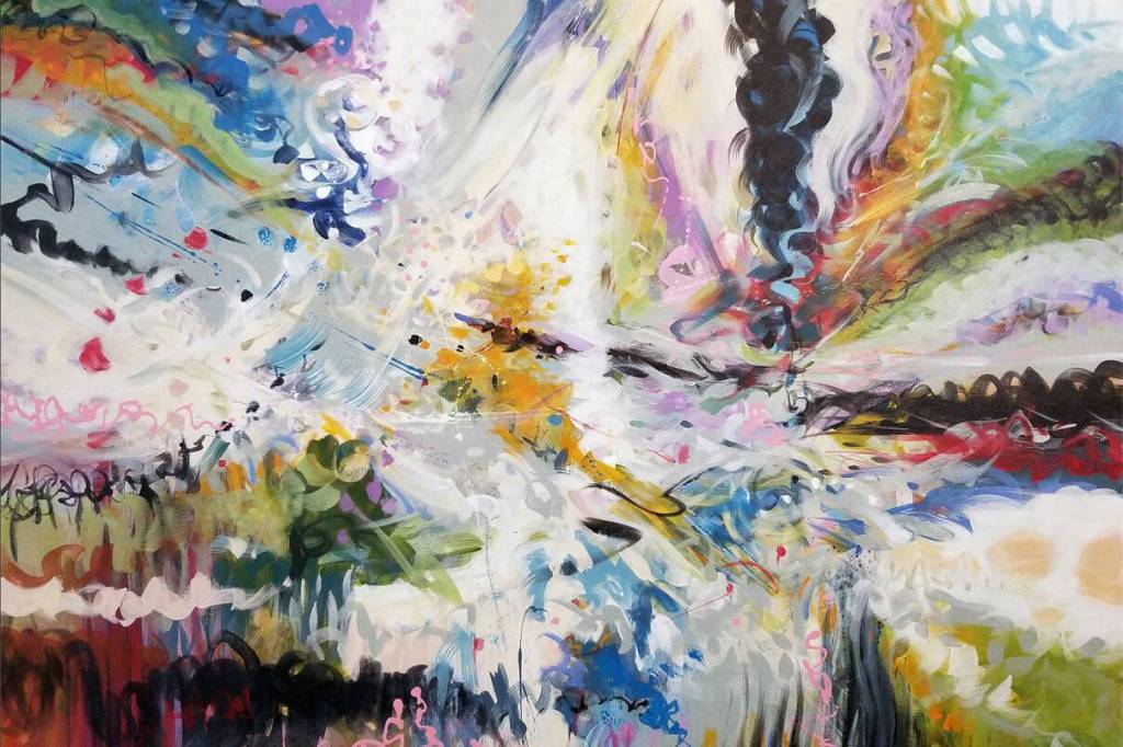 Ocean Play, by David Patterson, typifies the abstract works he will be presenting as part of Beyond Form: A Collective Abstraction, on display at the Pop-Uptown Gallery at Central Plaza for the month of April. (Contributed to Peace Arch News)