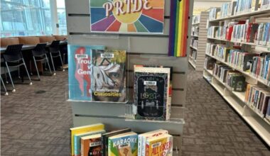 Pride display at Semiahmoo library branch. (Contributed to Peace Arch News)