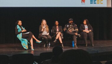 (From left to right) Speakers: Jackee Kasandy (CEO, Black Entrepreneurs and Businesses of Canada Society), Djaka Blais (Executive Director, Hogan&rsquo;s Alley Society), Nerissa Allen (President, Black Business Association of BC), Brian Serembe (Co-founder, BC Community Alliance), and Trish Mandewo (CEO, Synergy Consulting) all presented at this years Black Entrepreneurship Symposium at Surrey City Hall on March 25. (Twinklz Media/Contributed to Peace Arch News)