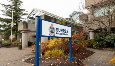 Surrey Police Service headquarters in Newton. (Anna Burns/ Surrey Now-Leader file)