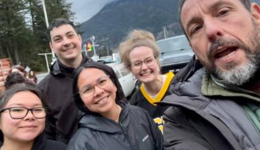 Some locals got to meet Adam Sandler on Thursday, April 2, 2026 while he was filming a movie in Hope. (Yvonne Bobb)