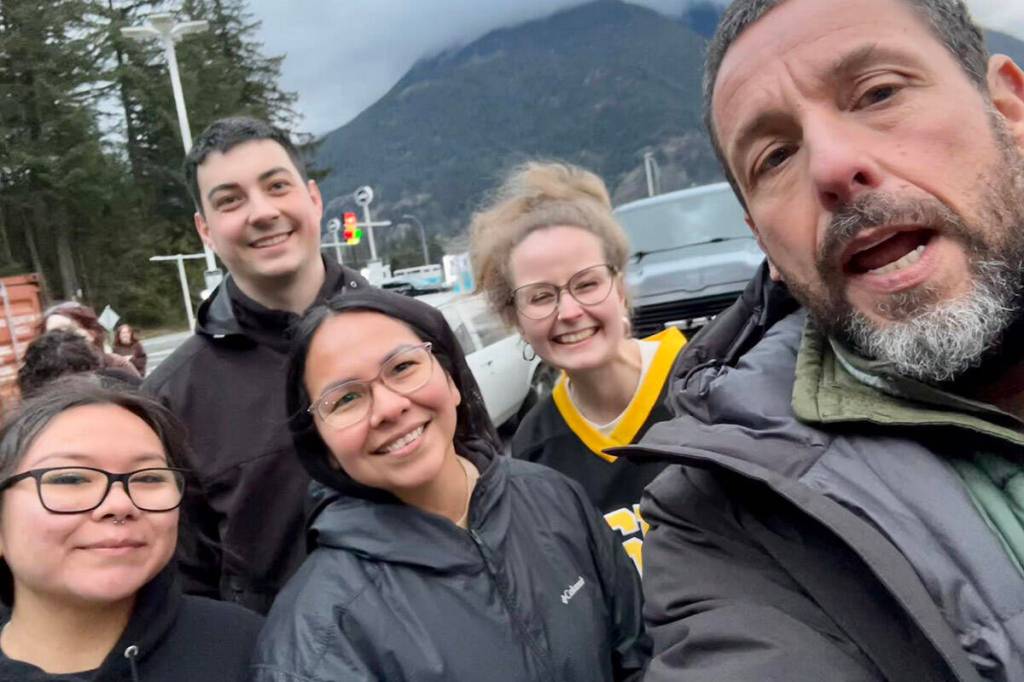 Some locals got to meet Adam Sandler on Thursday, April 2, 2026 while he was filming a movie in Hope. (Yvonne Bobb)
