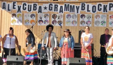 Alex Cuba, centre, was celebrated in 2022 with a Grammy Block Party in Smithers after winning the Grammy Award for Best Latin Pop Album. (Submitted photo)