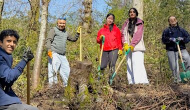 Volunteers with the Lower Mainland Green Team spent a sunny long weekend Saturday (April 4) removing invasive plants at Ruth Johnson Park in White Rock. (Contributed to Peace Arch News)