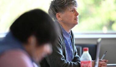 Jen Currin, an instructor in the creative writing program at KPU, gives students the opportunity to become the teachers for a day. (Kwantlen Polytechnic University/Contributed to Peace Arch News)