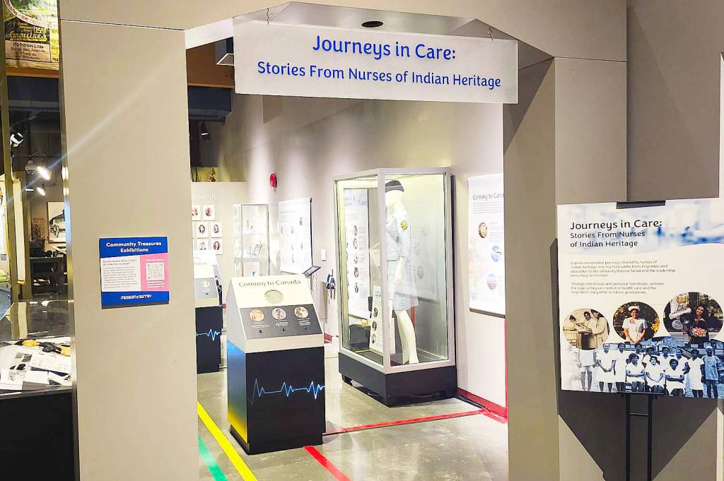 A new community treasures exhibit at the Museum of Surrey tells the stories of nurses of Indian heritage. The exhibit runs until July 19. (Photo: Malin Jordan/Cloverdale Reporter)