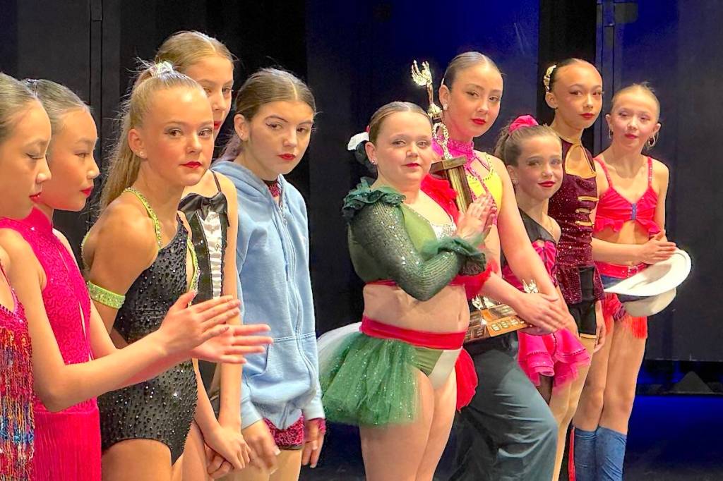 Young dancers on stage at Surrey Arts Centre on opening day of the 2026 Surrey Festival of Dance on Tuesday, April 7, 2026. (Tom Zillich/Surrey Now-Leader)