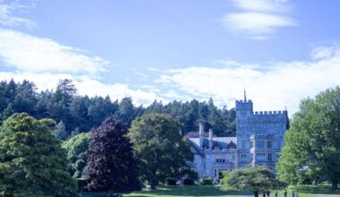 View of Hatley Castle in Hatley Park, Colwood. (Courtesy of Te&rsquo;mexw Treaty Association)