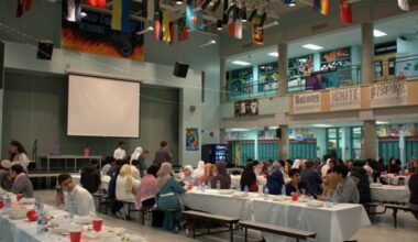 Fleetwood Park Secondary&rsquo;s Muslim Student Association hosted the school&rsquo;s first-ever iftar during Ramadan, providing 120 meals to students and staff in an after-school event while raising money for Islamic Relief Canada. (Surrey Schools/Contributed to Peace Arch News)