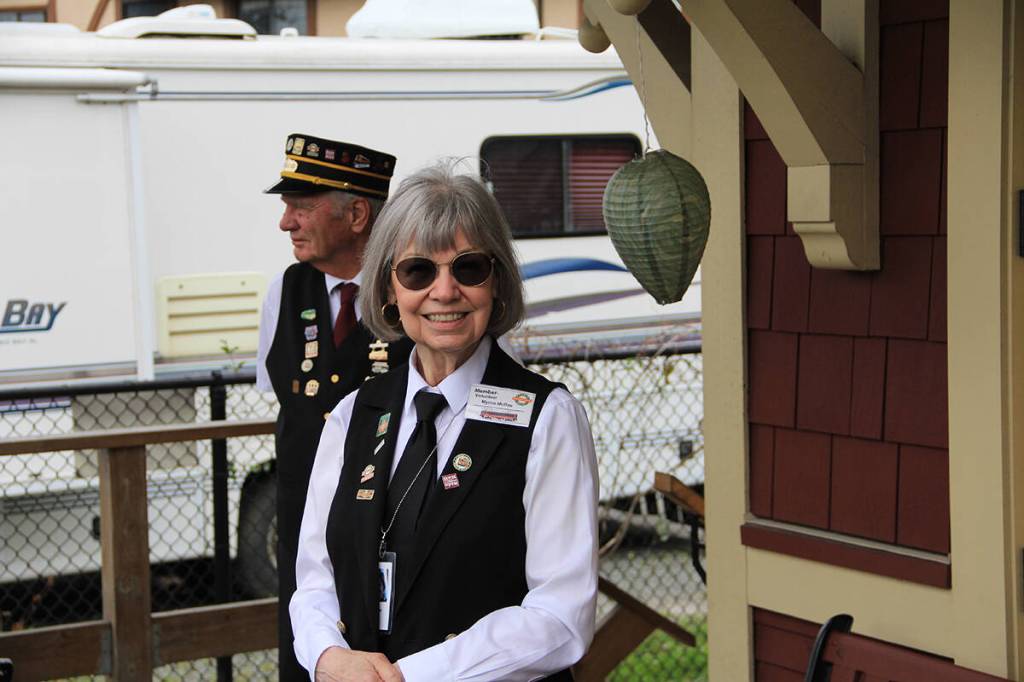 FVHRS volunteer Myrna McRae stands on the train platform in Cloverdale. (Photo: Malin Jordan)