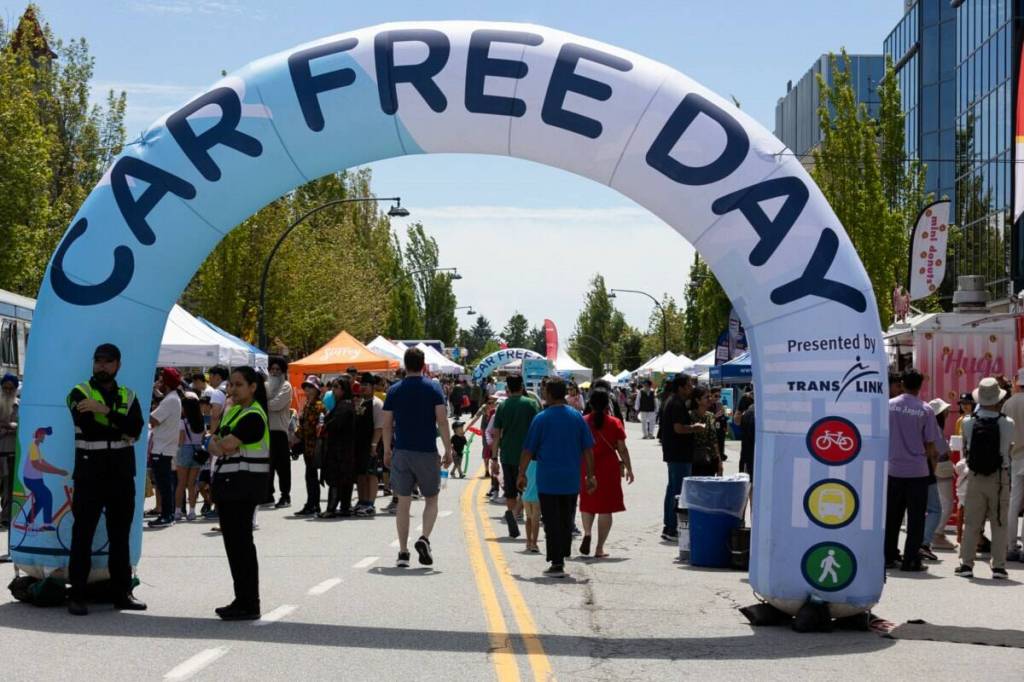Balloon archway at Car Free Day Surrey, an annual street festival held in Newton. (File photo)