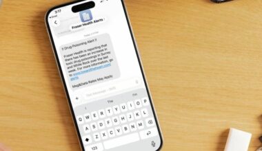 The alert was posted online and sent via text using the Toxic Drug and Health Alerts System, which is managed by BC Centre for Disease Control. (Canva/ Screenshot of Fraser Health Alert)