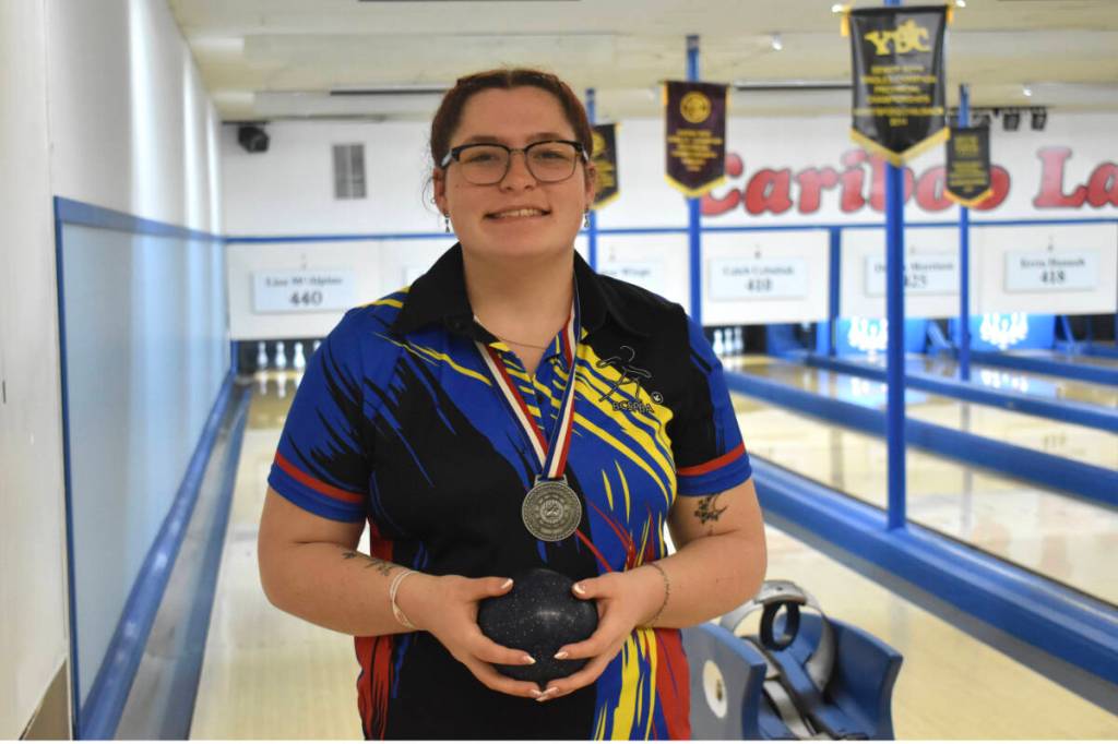 Kara-Lynn McAlpine of Williams Lake made the Women All-Stars team at this year&rsquo;s Youth Challenge National Championship that was held last month in Alberta. Her and her B.C. bowling teammates also placed fifth. (Rebecca Dyok/Williams Lake Tribune)