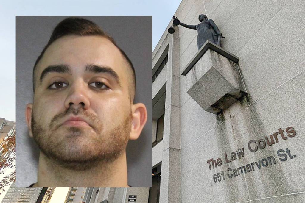 Brandon Nathan Teixeira, convicted and sentenced in the shooting, stabbing death of Nicholas Khabra in South Surrey in 2017, was a &ldquo;non-appearance&rdquo; in Surrey Provincial Court Friday (April 17) for an aggravated assault charge. (Contributed/Peace Arch News files)