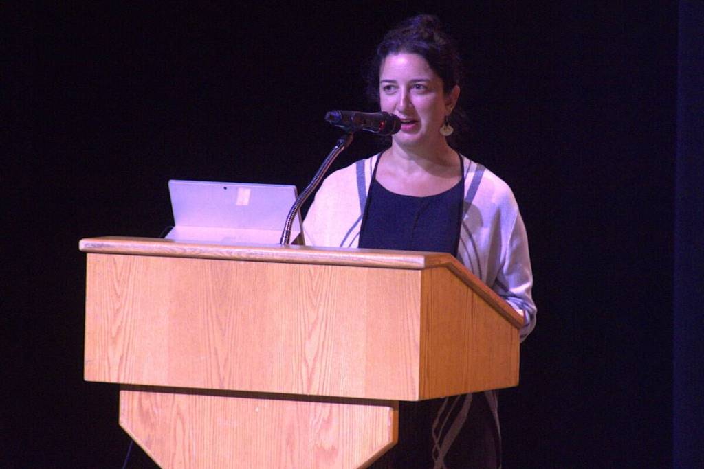 B.C. Human Rights Commissioner Kasari Govender speaks in Cranbrook. (Trevor Crawley/Cranbrook Townsman)