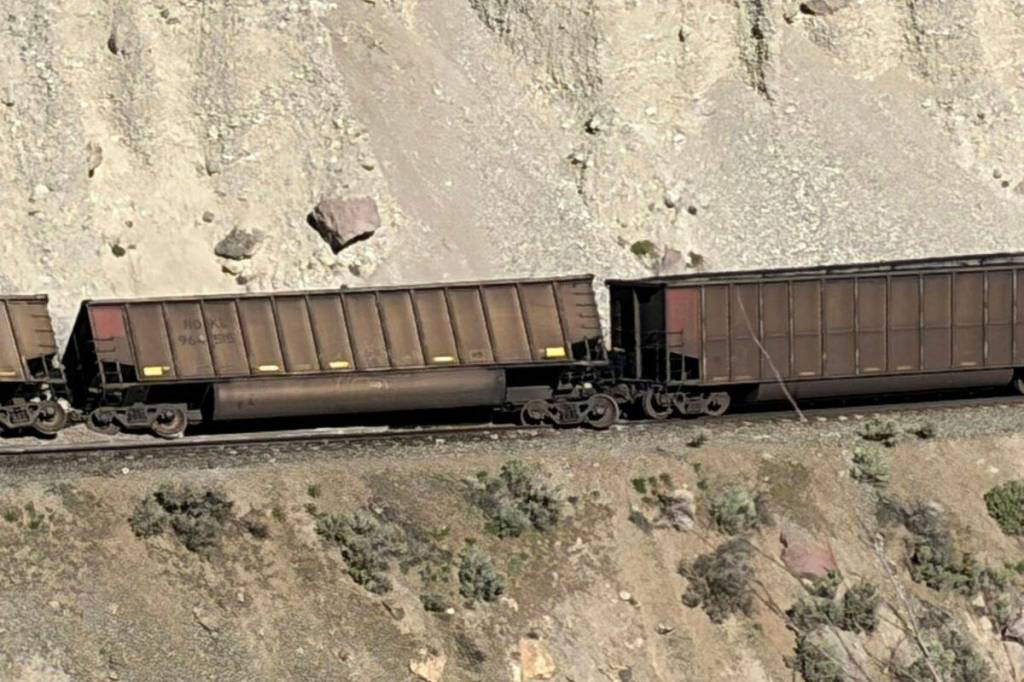Tricia Thorpe, electoral director of the area, said it appeared all of the train cars remained upright. (Tricia Thorpe/ Facebook)