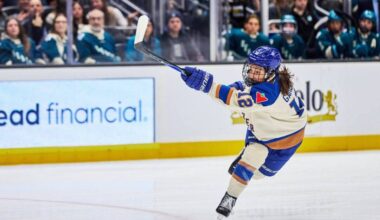 Jenn Gardnier during the April 18, 2026 game against the Seattle Torrent (PWHL)