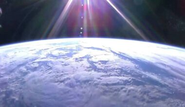 A view from the International Space Station&rsquo;s HD Earth View camera as it flies over the northwest coast of Europe shows the snow-covered landscape of countries such as Germany, France and Norway, partially obscured by cloud cover. (NASA/ISS HD Earth View)