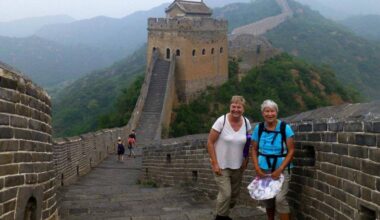 (Left) Elisabeth Villeneuve and (right) Carol McKay are two breast cancer survivors who have traveled the world together trying their best to get all that life has to offer. (Elisabeth Villeneuve/Contributed to Peace Arch News)