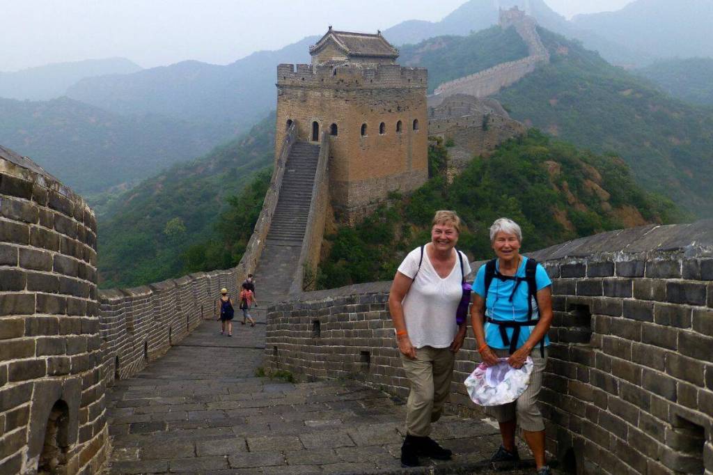 (Left) Elisabeth Villeneuve and (right) Carol McKay are two breast cancer survivors who have traveled the world together trying their best to get all that life has to offer. (Elisabeth Villeneuve/Contributed to Peace Arch News)