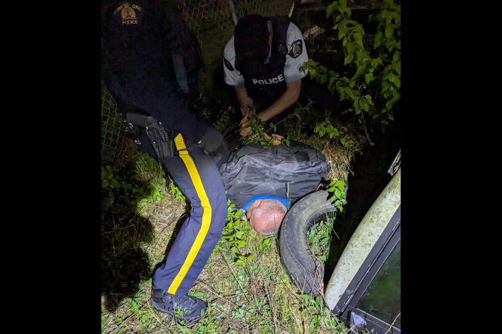 Valley Protection Services helped Hope RCMP arrest a suspect during a catalytic converter theft in progress on April 18, 2026. (Valley Protection Services)