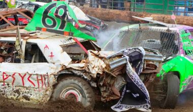 Cars smash it up in a demolition derby event. This year the Cloverdale Rodeo and Exhibition Association will run a demolition derby event on the Fairgrounds. (Black Press Media file photo)