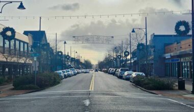 Several blocks of 176th Street are seen in Cloverdale. An economic consultant for the city has recommended Cloverdale add 250,000 square feet of new commercial space over a 10-year period. (Photo: Malin Jordan/Cloverdale Reporter)