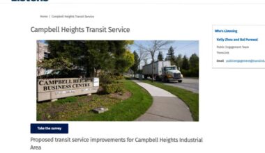 Translink has launched a new survey to explore ways to improve transit to Campbell Heights. (Survey Screenshot)
