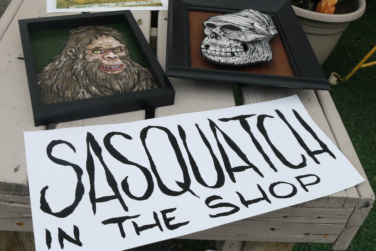 The ‘Sasquatch in the shop’ art show runs from May 1 for two weeks at Fairfield store My Mothers Eye. (Ben Fenlon/Victoria News)