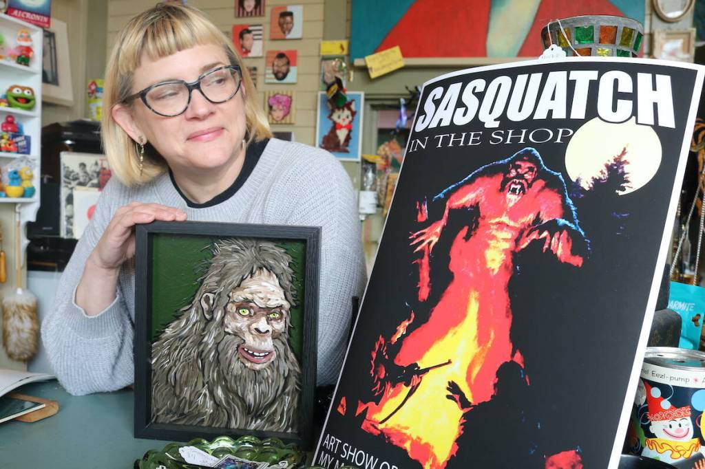 Shannon Ferguson is hosting a Sasquatch art show at her Fairfield store My Mothers Eye. (Ben Fenlon/Victoria News)