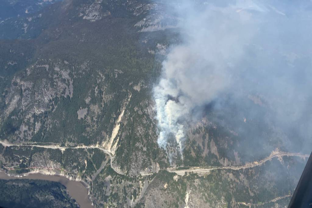 The Ferrabee fire near Hell&rsquo;s Gate remains out of control at 36 hectares, according to the latest update from BC Wildfire Service on Monday (April 27). (BC Wildfire Service Photo)