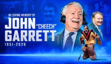 Vancouver Canucks graphic shows John Garrett over the years. (canucks.com)