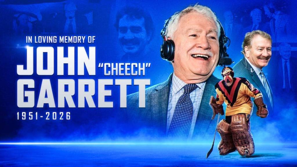 Vancouver Canucks graphic shows John Garrett over the years. (canucks.com)