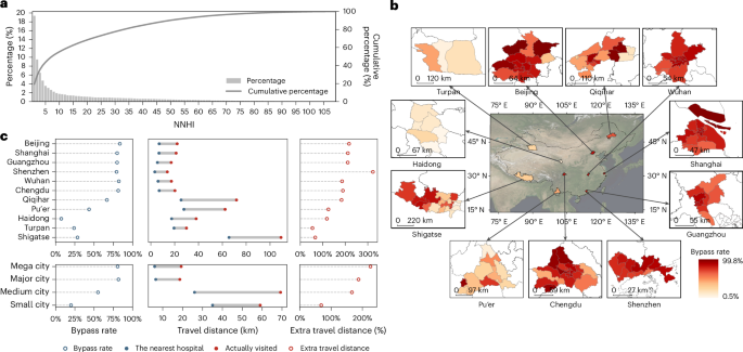 Mobile phone data show spatial and socioeconomic inequalities in hospital utilization