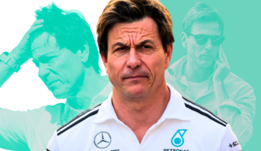Edit of three serious looking Wolff headshots with white and turquoise block background