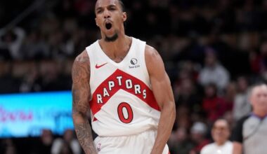 Toronto Raptors forward A.J. Lawson (back) available to play in Game 4 vs. Cleveland Cavaliers
