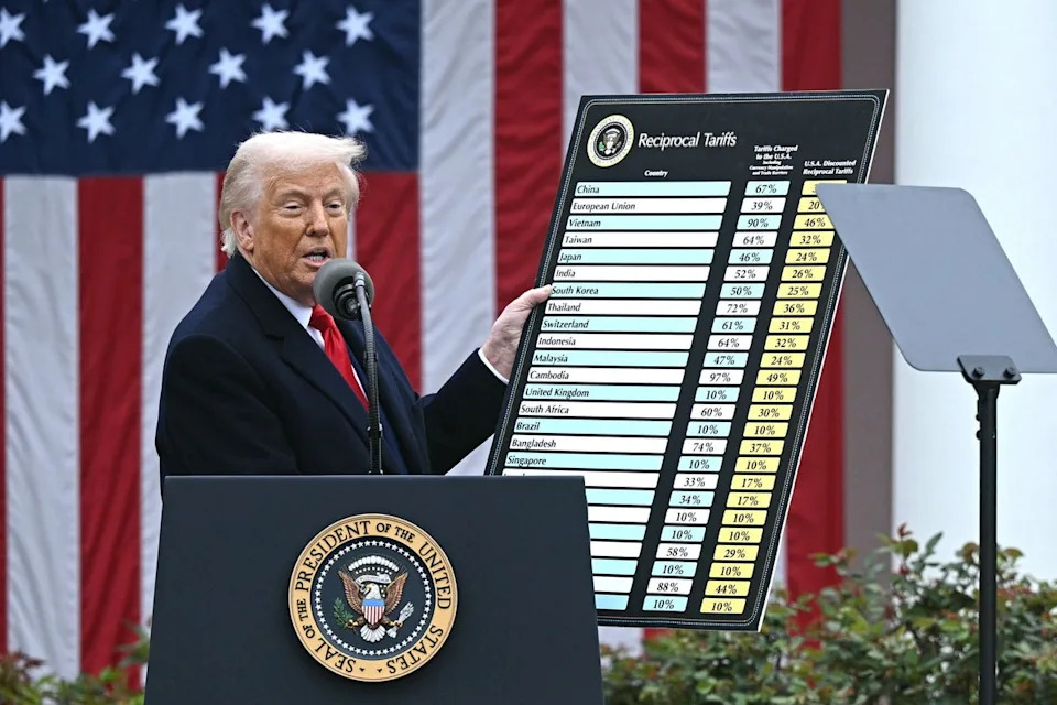 The tariffs were announced on the anniversary of Trump’s ‘Liberation Day,’ which saw U.S. trading partners get hit with sweeping levies (AFP via Getty Images)