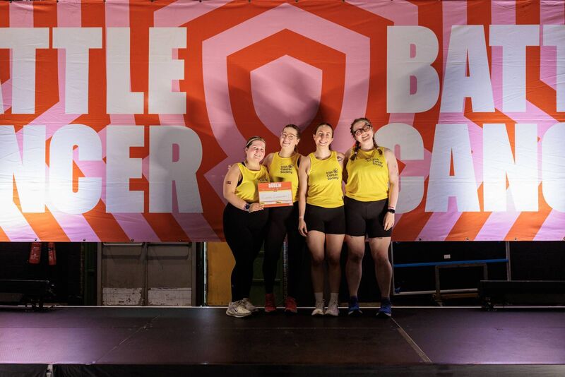 Ellen O'Donoghue, Nicole Glennon, Muireann Duffy and Saoirse Hanley after completing Battle Cancer. Picture: Aislinn McGinn Photography