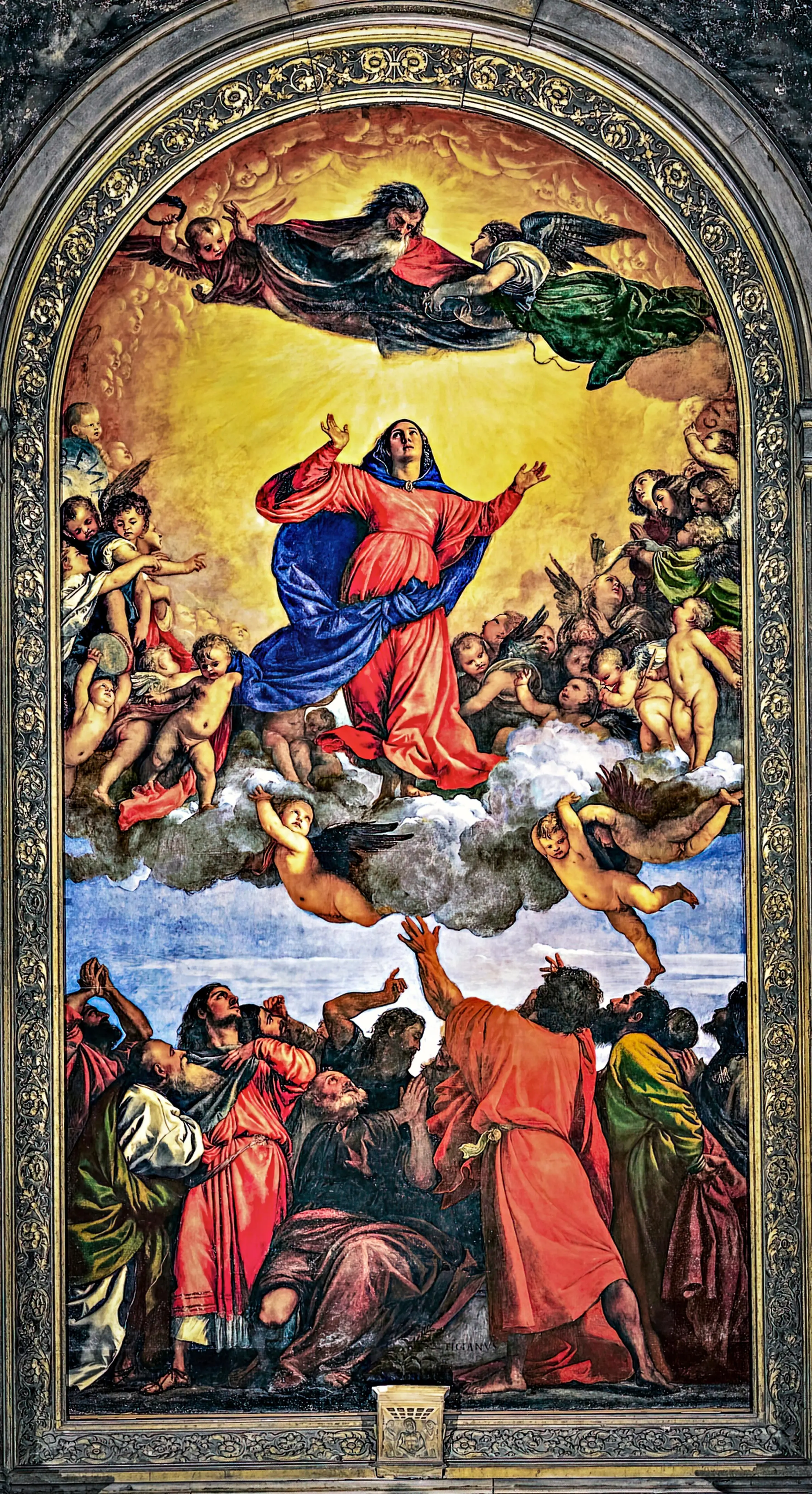 Painting of the Assumption of the Virgin by Titian.