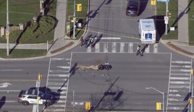 Motorcycle crash near Birchmount and McNicoll