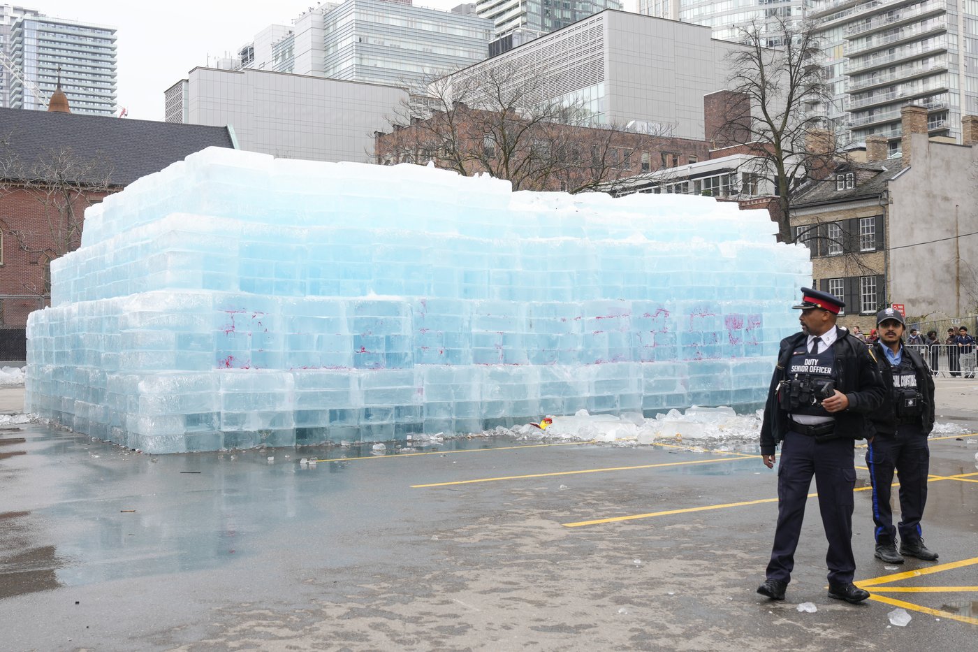 Drake fans continue to visit 'Iceman' structure as it's melted down by Toronto fire