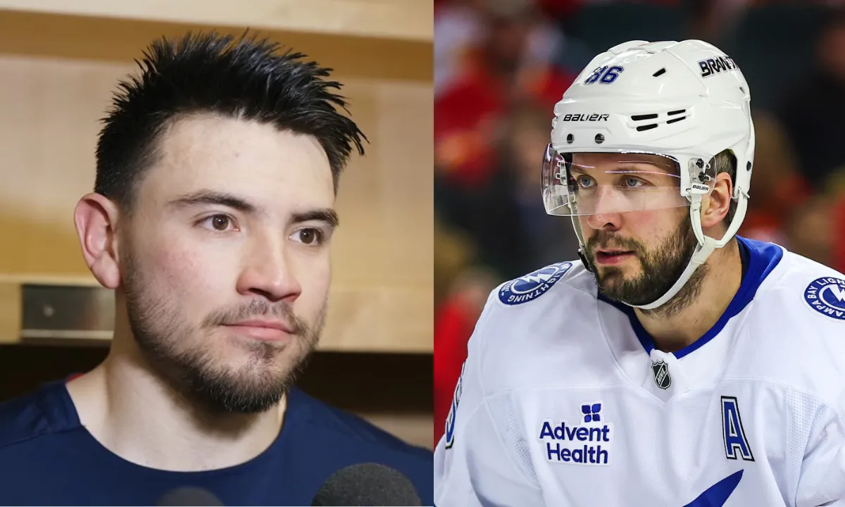 Photo of Nick Suzuki and Nikita Kucherov.